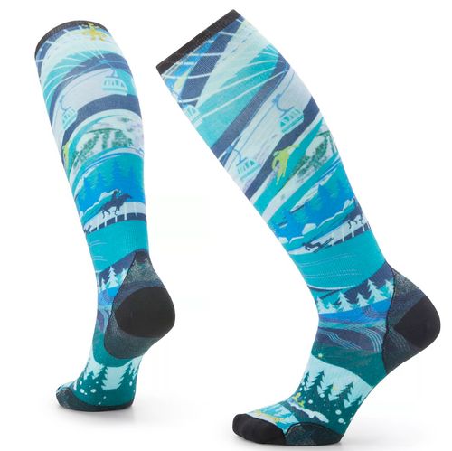 Smartwool Ski Zero Cushion Skication Print Over the Calf Women's Socks